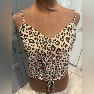 Leopard Print Camisole with Spaghetti Straps